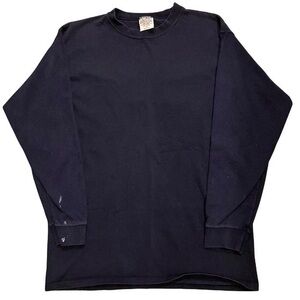 Vintage Pluma Blue Medium Shirt Long Sleeve Heavyweight Cotton USA Made Distress